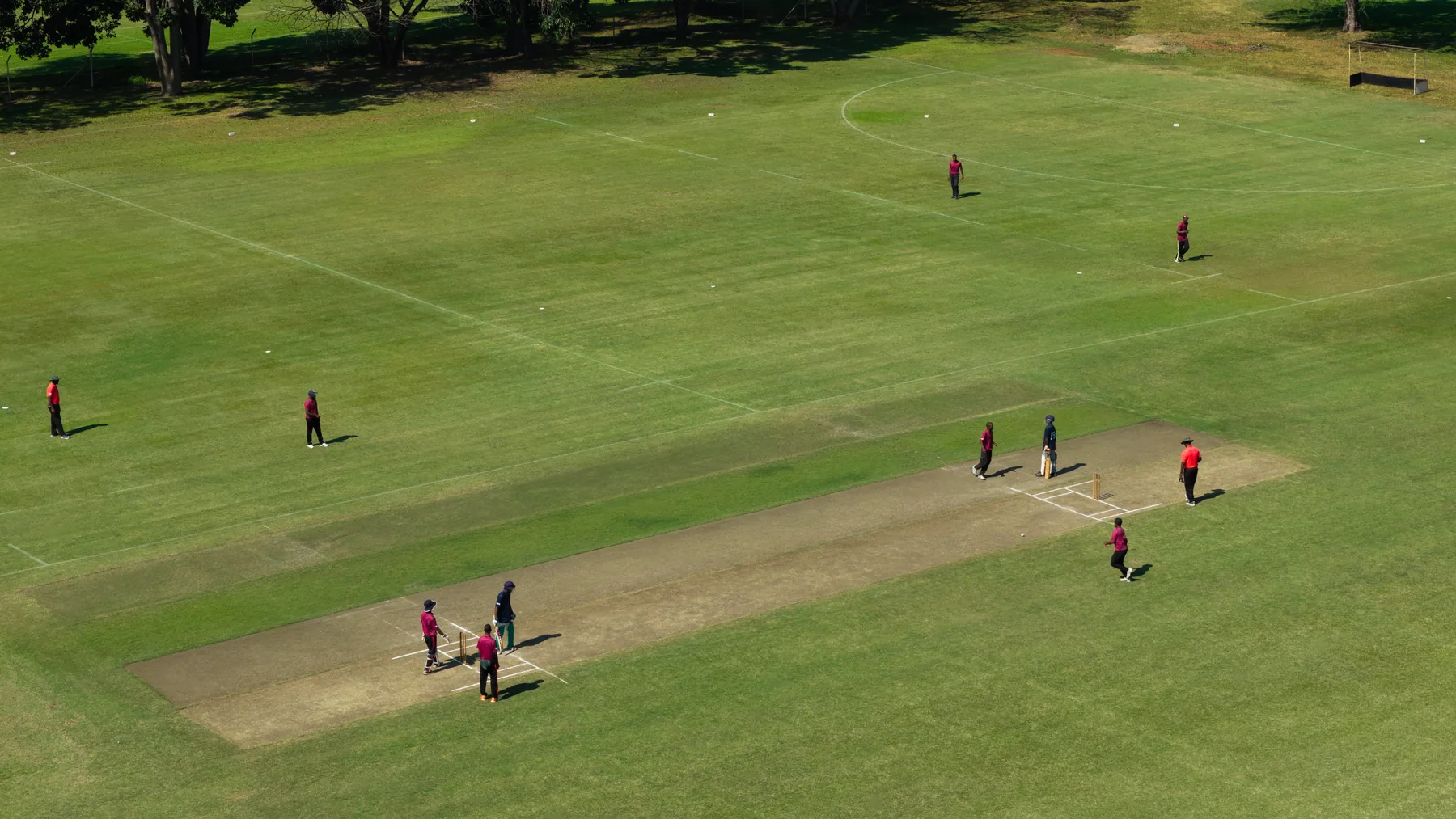 Aerial view of the cricket oval